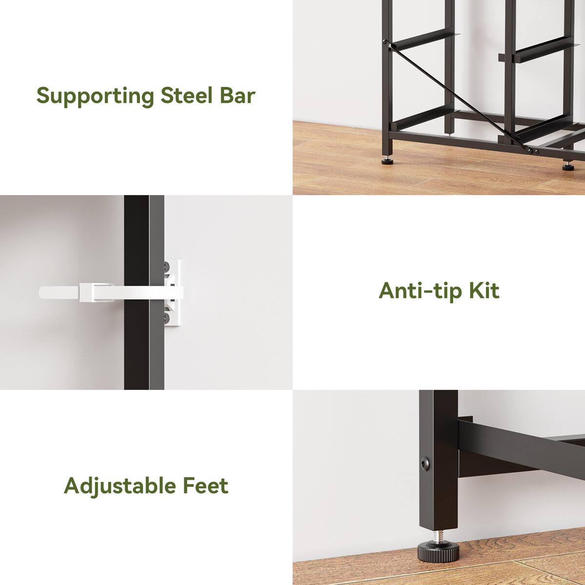 Supporting Steel Bar  
Anti-tip Kit  
Adjustable Feet