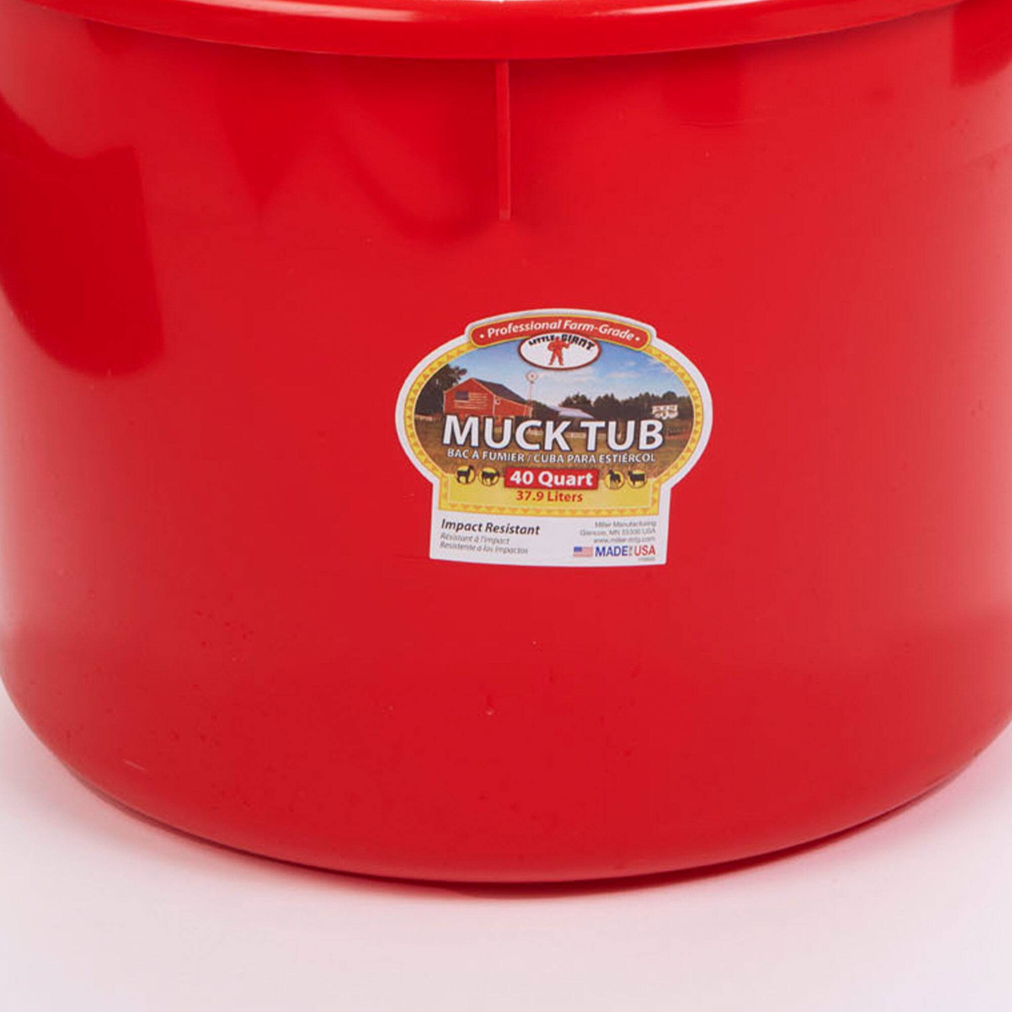 Professional Farm-Grade  
MUCK TUB  
40 Quart  
37.9 Liters  
Impact Resistant  
MADE: USA