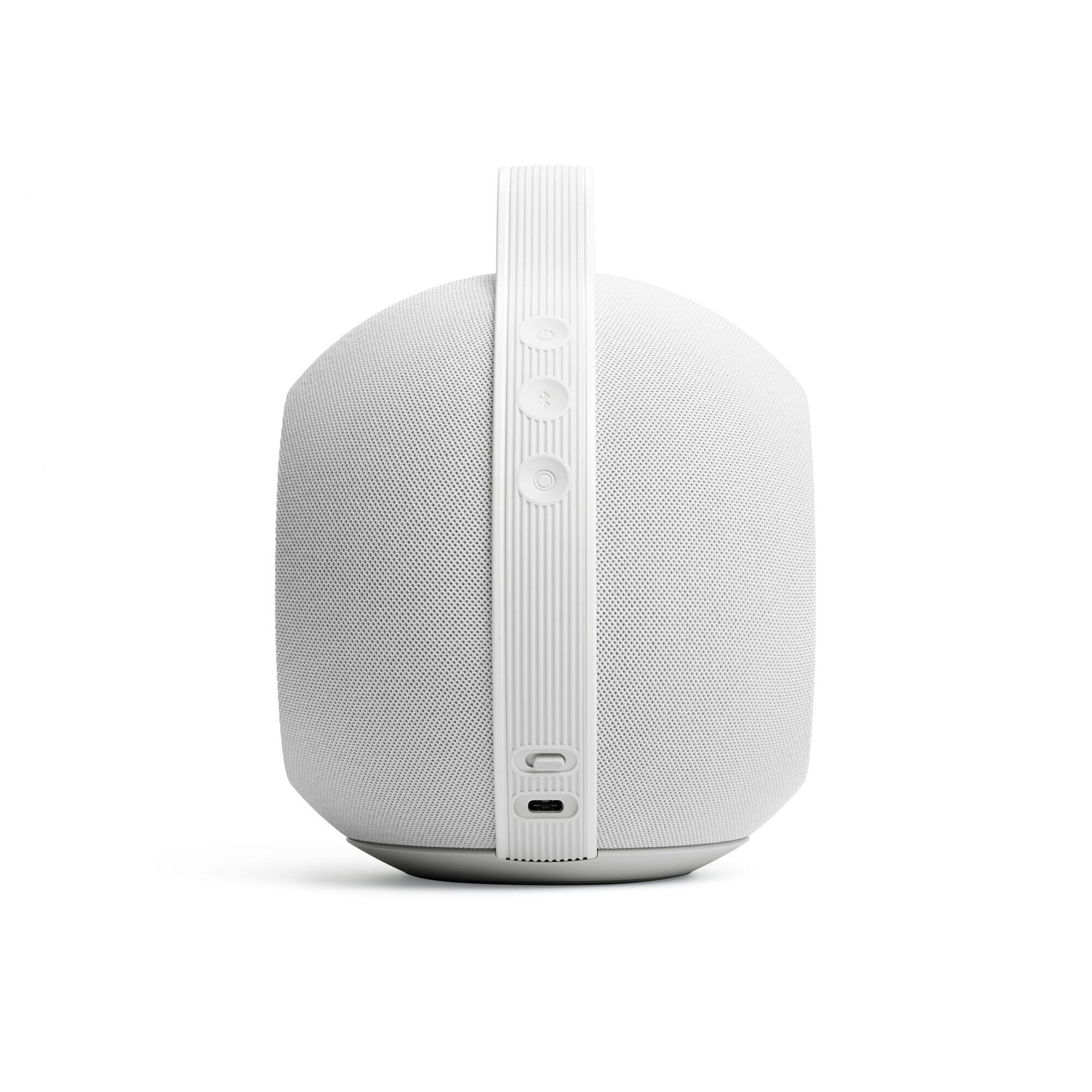 Back. Devialet - Mania Portable Bluetooth and Wi-Fi Capability Speaker (w/Cocoon Dock) - White Mist.