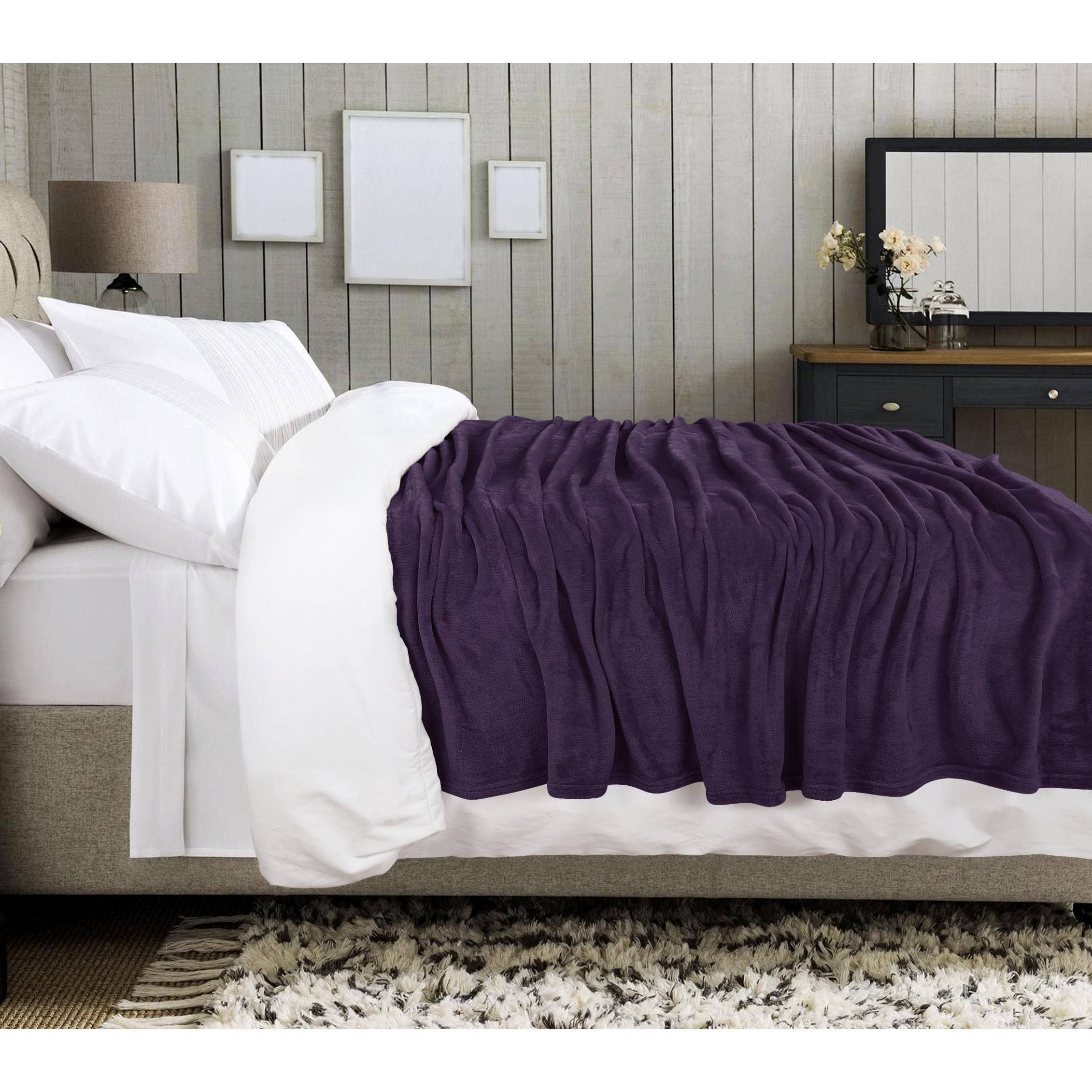 Alt View 8. Dapper Styles - Fleece Blanket Fuzzy Soft Anti static Microfiber Dorm Bed 90x66 Inch - Rose Pink-California King (102x96 Inch)-1.