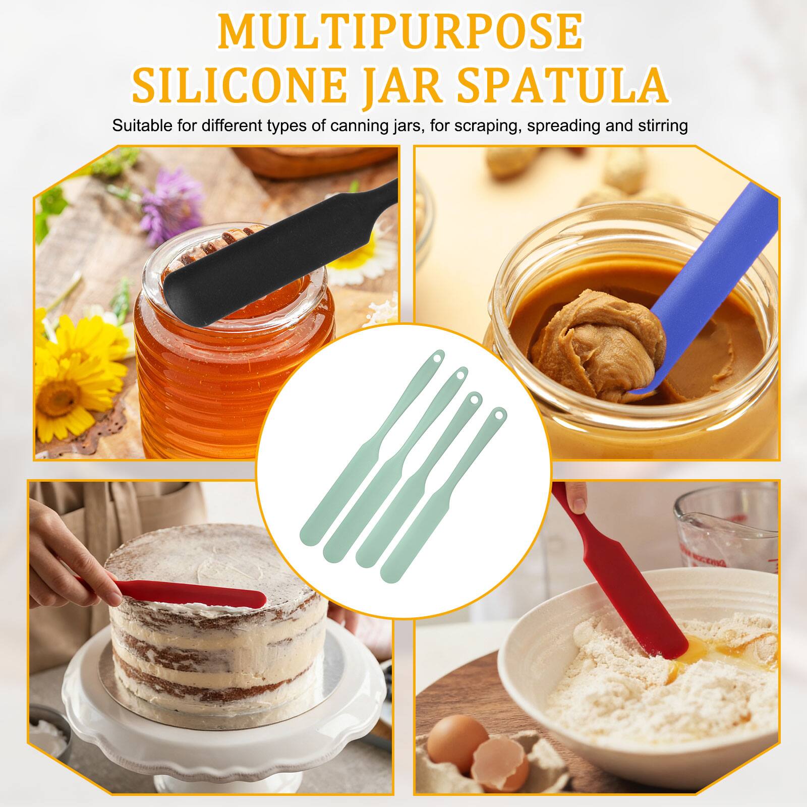MULTIPURPOSE SILICONE JAR SPATULA

Suitable for different types of canning jars, for scraping, spreading and stirring