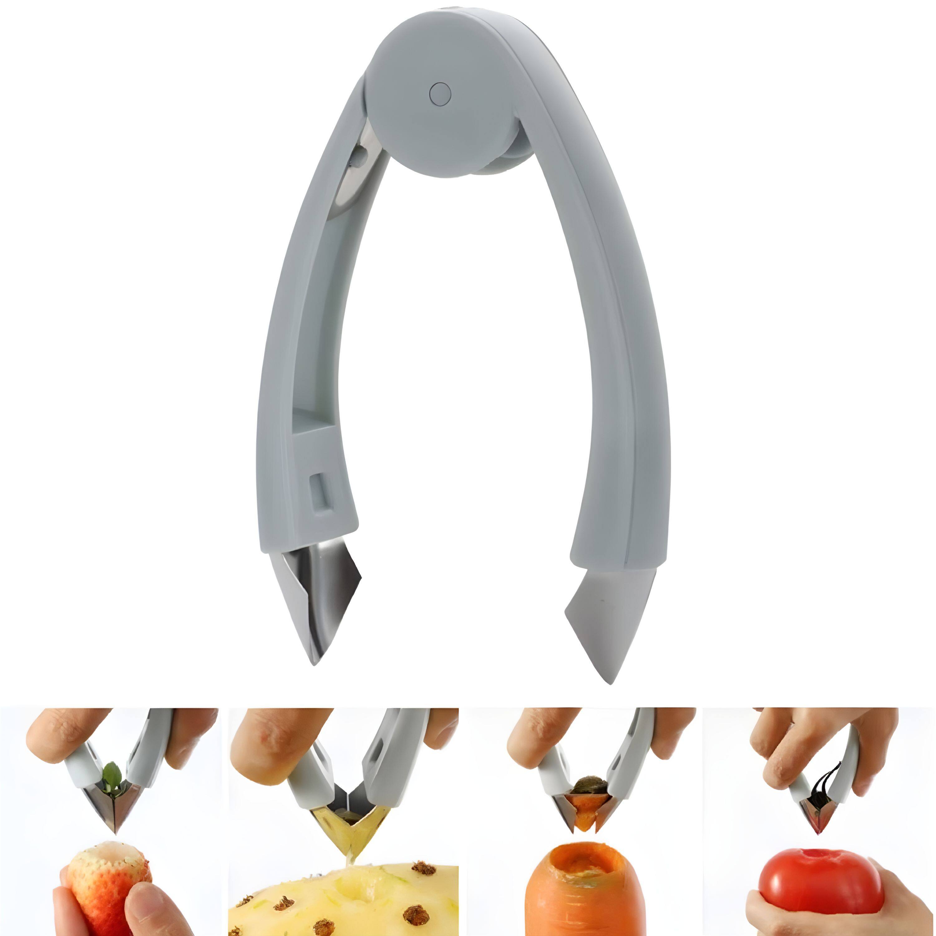 Left. Kitcheniva - Fruit Eye Peeler & Strawberry Huller Kitchen Tool - Green.