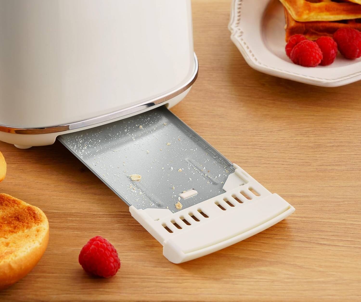 Alt View 1. FINEAK - Stainless Steel 2-Slice Stainless Steel Toaster with Wide Slots, Cream - Cream.