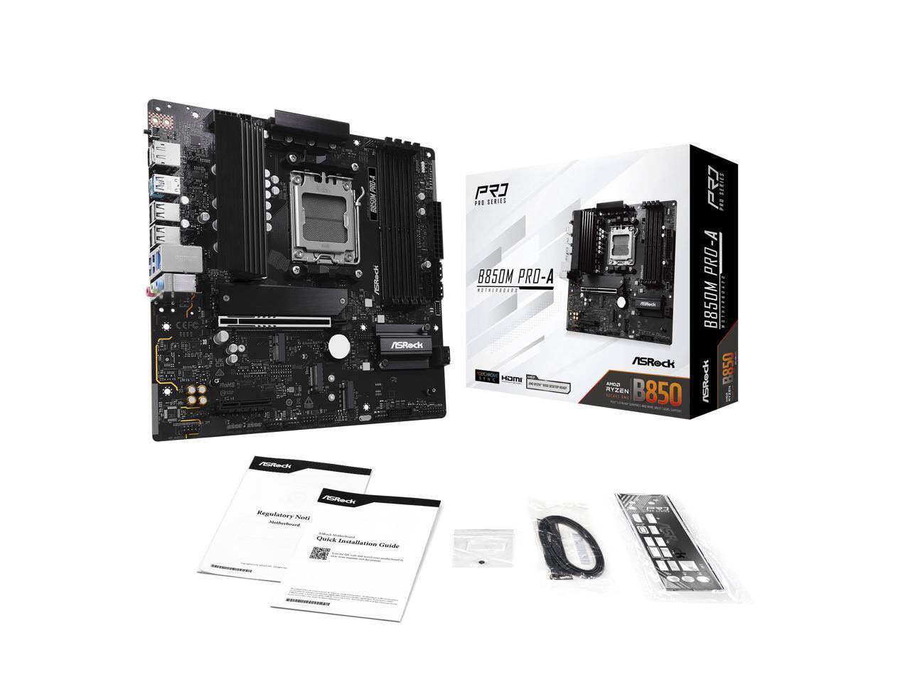 CEFC PRO-A ASRec /SRec P FED DERIES B85OM PRO-A EUS cce STNE HOMI /SRock ANDA RYZEN B850 P7 TRB FO PRO-A B850M 6000g0 Rtec B850 FRed AReck Megulatary Nnti Moloohmand Quick Installation Guide