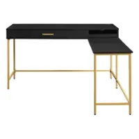 OSP Home Furnishings - Modern Life Desk in - Black - Front_Zoom