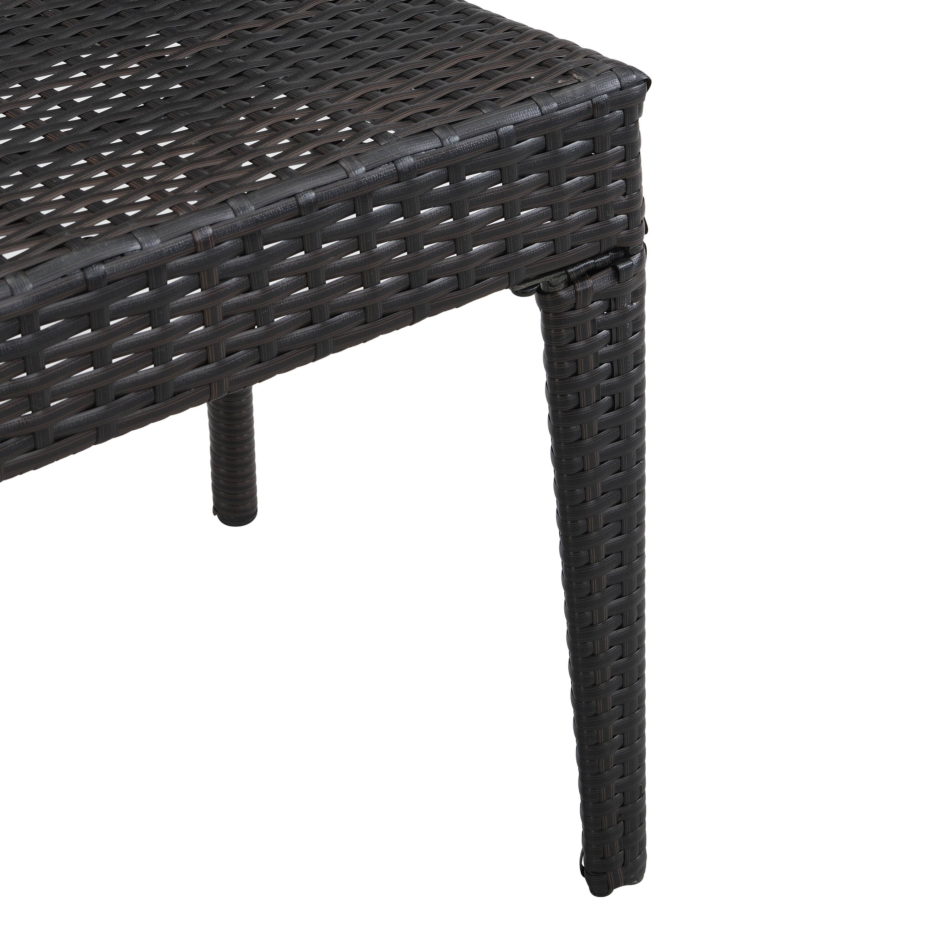 Alt View 6. Mondawe - Set of 2 Outdoor PE Rattan Stackable Dining Chairs - Brown.