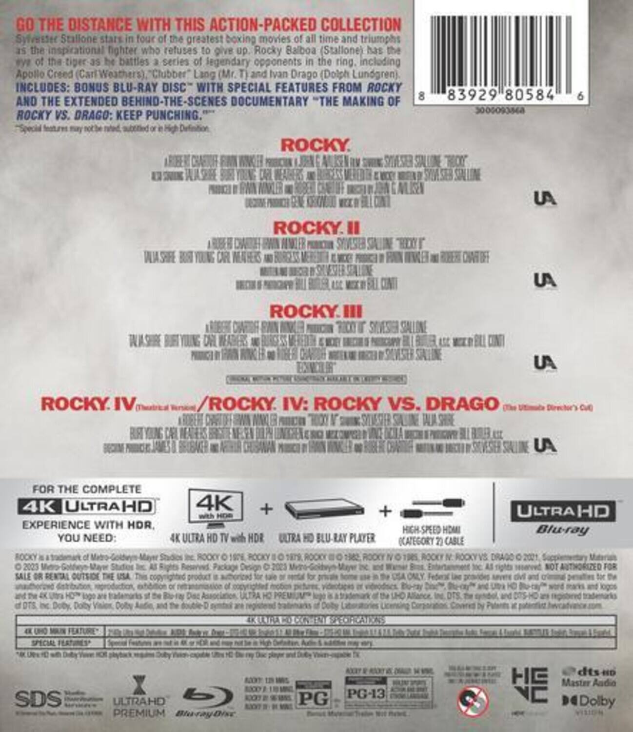 Alt View 1. Rocky: The Knockout Collection   - 4K Blu-Ray.