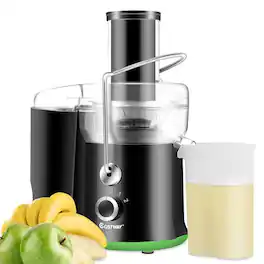 Akoasm - 2 Speed Centrifugal Electric Juicer with Wide Mouth for Fruit and Vegetable - Black