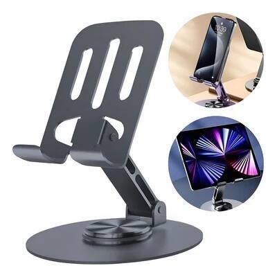 Angle. Entronix - Entronix Adjustable Desktop Phone Stand - Metal Table Phone Holder - black.