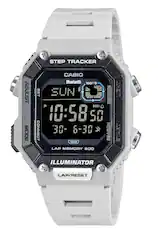 ADJUST MODE STEP TRACKER : CASIO Bluetooth 100m SET SUN 18 50 10:58 50 CONNECT 30-6-38 SEABEH START WR LAP MEMORY 200 ILLUMINATOR LAP/RESET