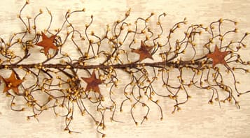 BreeBe - Pip Berry Garland With Stars Old 40" - Gold