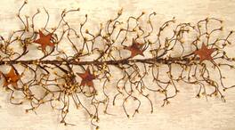 BreeBe - Pip Berry Garland With Stars Old 40" - Gold