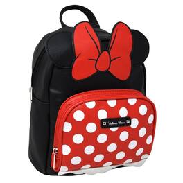 Disney - Minnie All Black 10in PU Backpack with a Red Bow and Minnie ears, PU for Girls - Multicolored