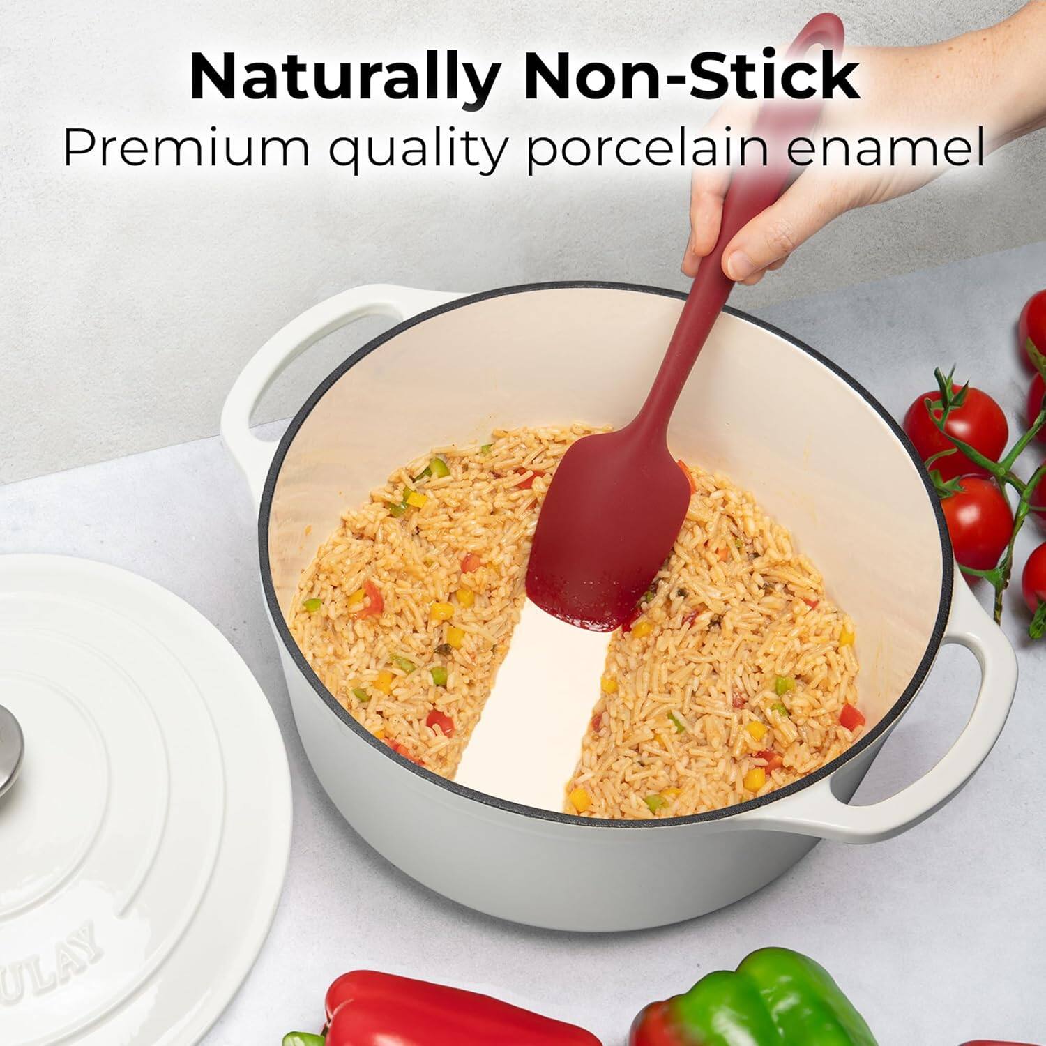 Naturally Non-Stick  
Premium quality porcelain enamel