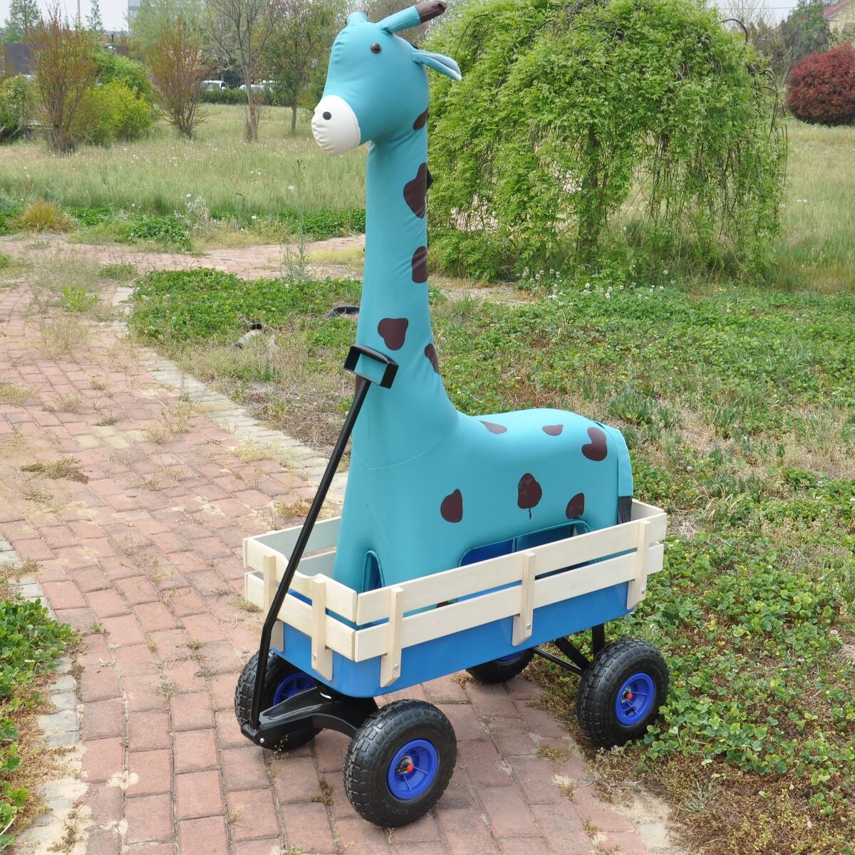 Alt View 7. Loheer - Loheer All Terrain Steel Garden Cart with Pneumatic Tires and Removable Wooden Sides.