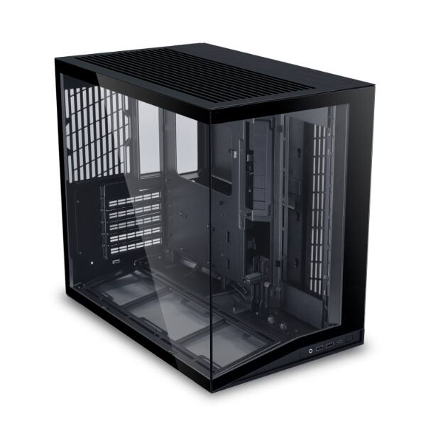 Angle. Lian Li - O11D MINI V2 Compact ATX Mid-Tower Airflow Computer Case Panoramic View Fully Ventilated Airflow (O11DMIV2X) - Black.