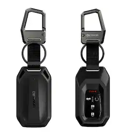 Dexnor - Rugged Key Fob Cover with Carabiner & Keychain for Honda 2026 2025 2024 2023 2022 Civic Accord CR-V HR-V Pilot Keyfob - Black
