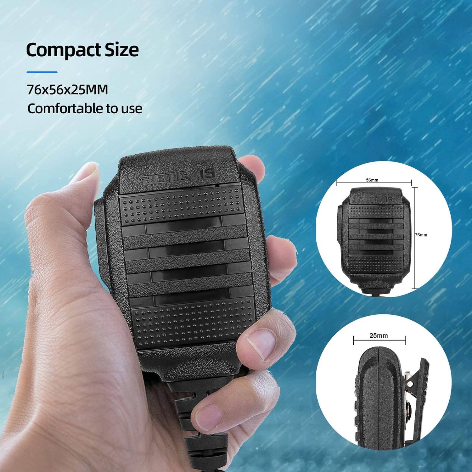 Compact Size  
76x56x25MM  
Comfortable to use  

RELS  
56mm  
76mm  
25mm