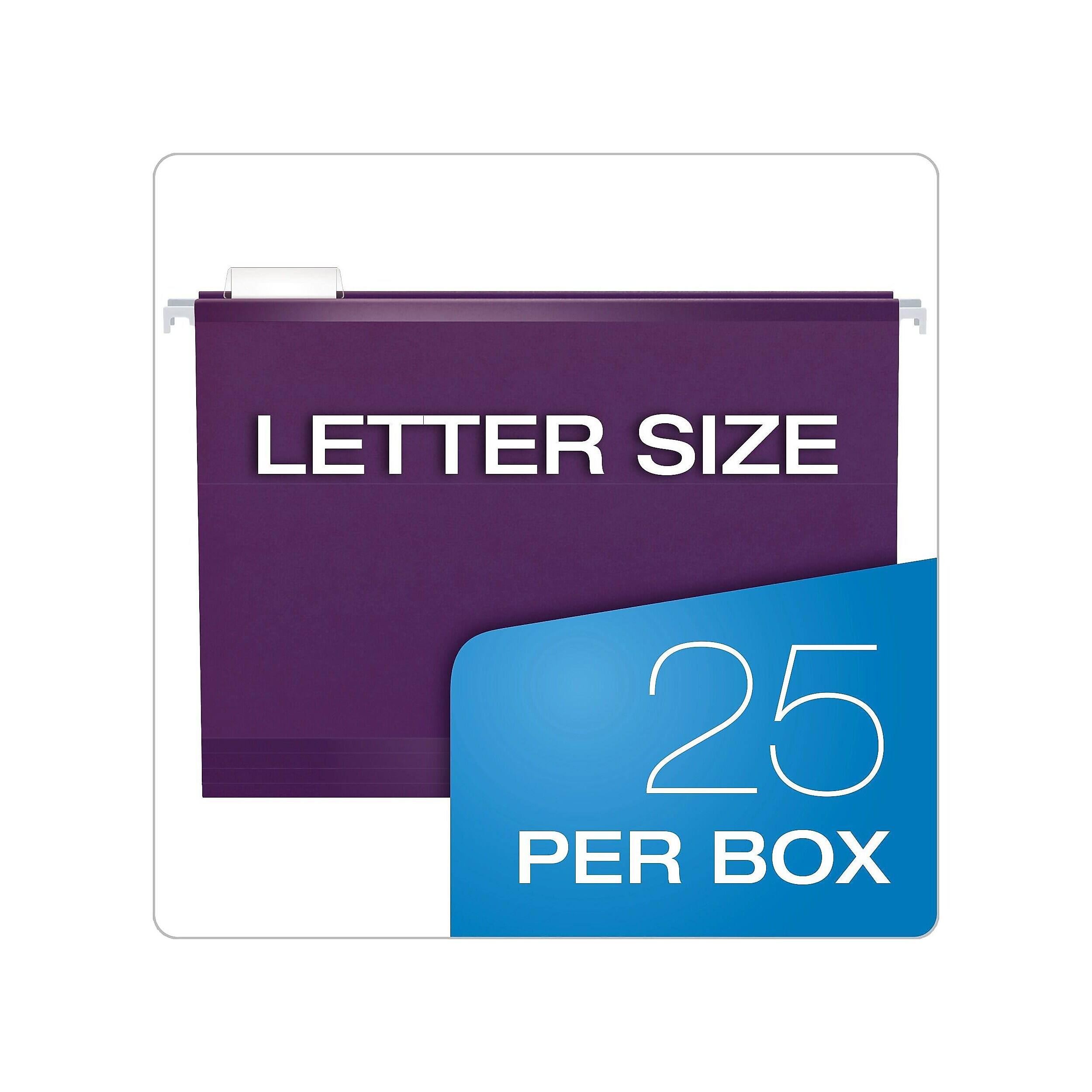 Pendaflex Reinforced Hanging File Folders, 1/5 Tab, Letter Size, 25/Box ...