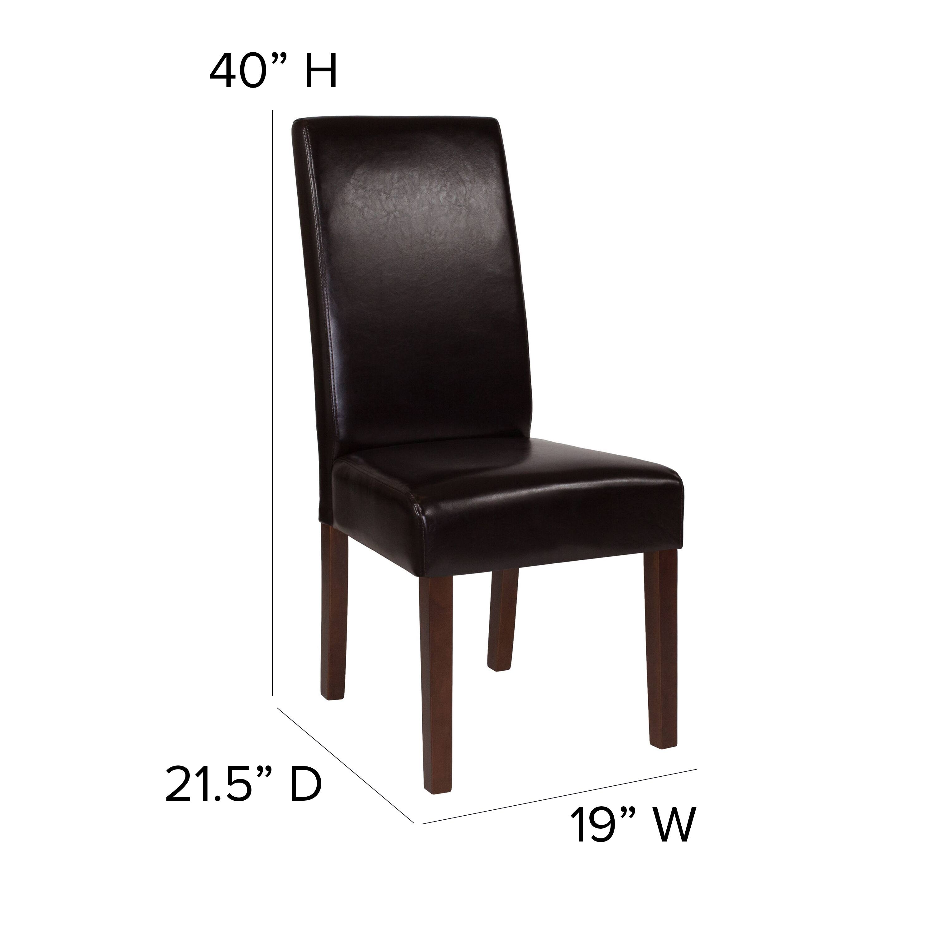 Alt View 12. Alamont Home - Greenwich Series Upholstered Panel Back Mid-Century Parsons Dining Chairs - Brown LeatherSoft.