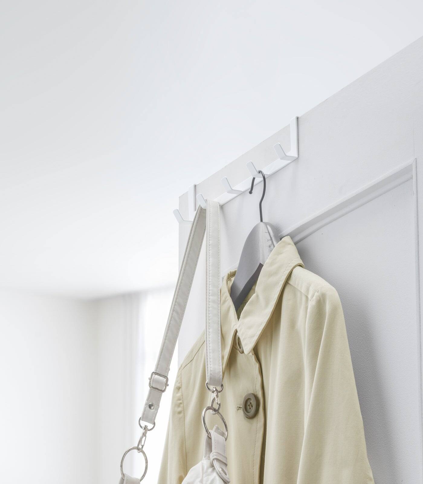 Back. Yamazaki Home - Over-the-Door Hanger - Steel - Black.