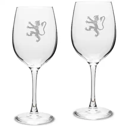Front. Jardine - Phillips Exeter Academy Big Red 16oz. 2-Piece Traditional White Wine Glass Set - Multicolor.