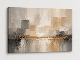 FC Design - Large Canvas 24x36" Neutral Abstract Art Painting Modern Contemporary Wall Décor - MultiColor