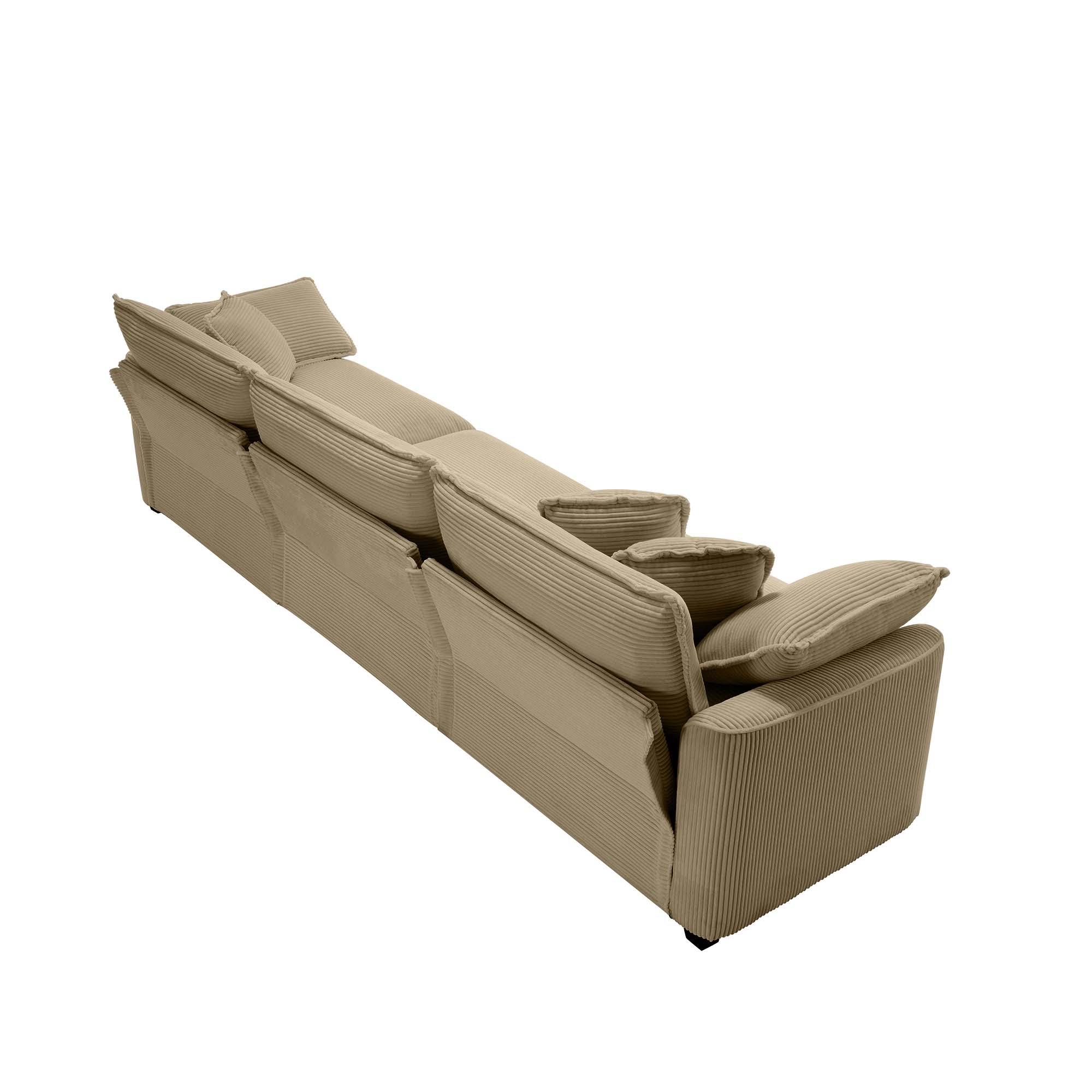 Alt View 5. LOVMOR - 3 Seater Corduroy Sofa Set Easy Assembly Memory Foam For Living Room Bedroom Home Theater Soft Textured Lounge - Tan.