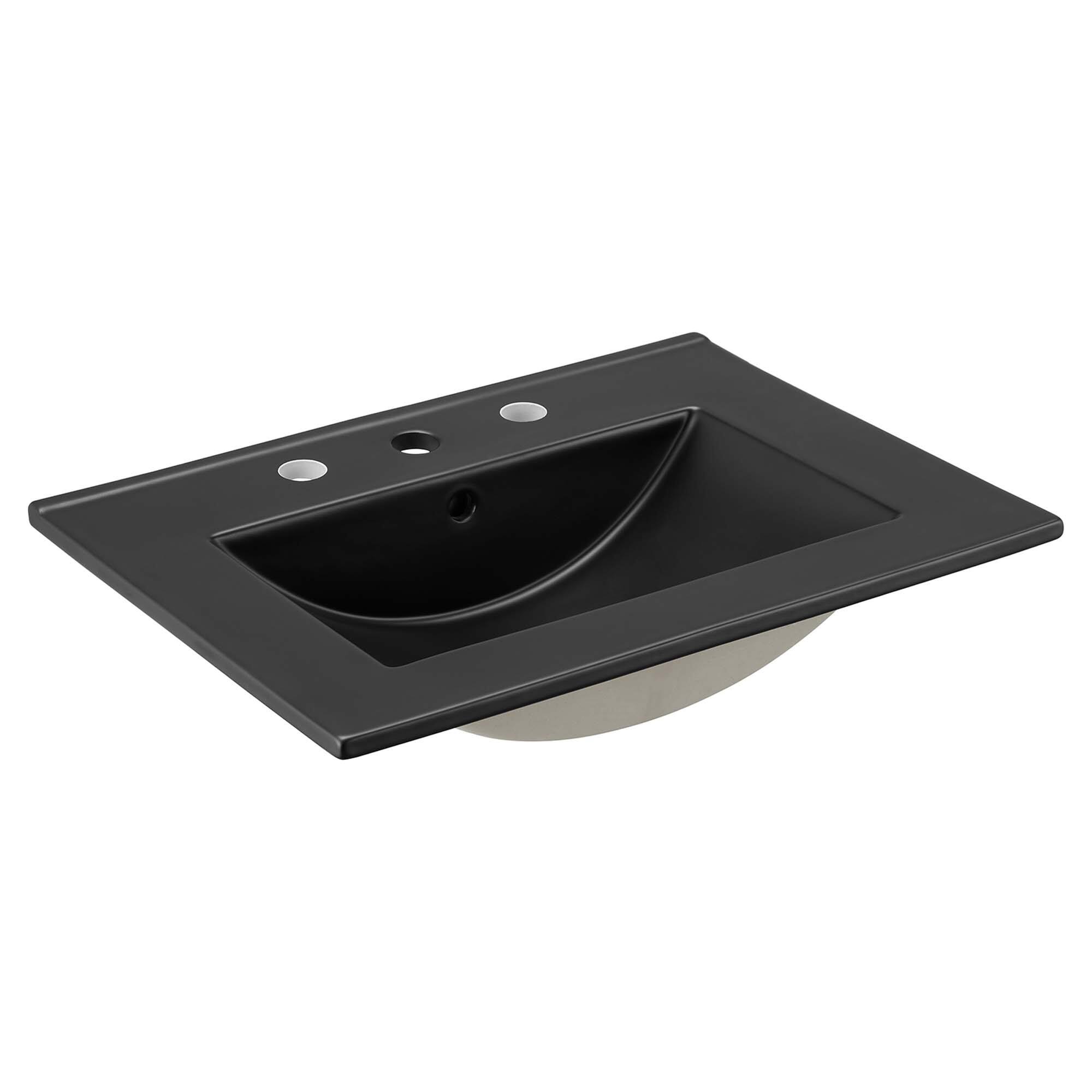 Alt View 3. Modway - Chaucer Bathroom Vanity with Black Basin Included by Modway - Black Black.