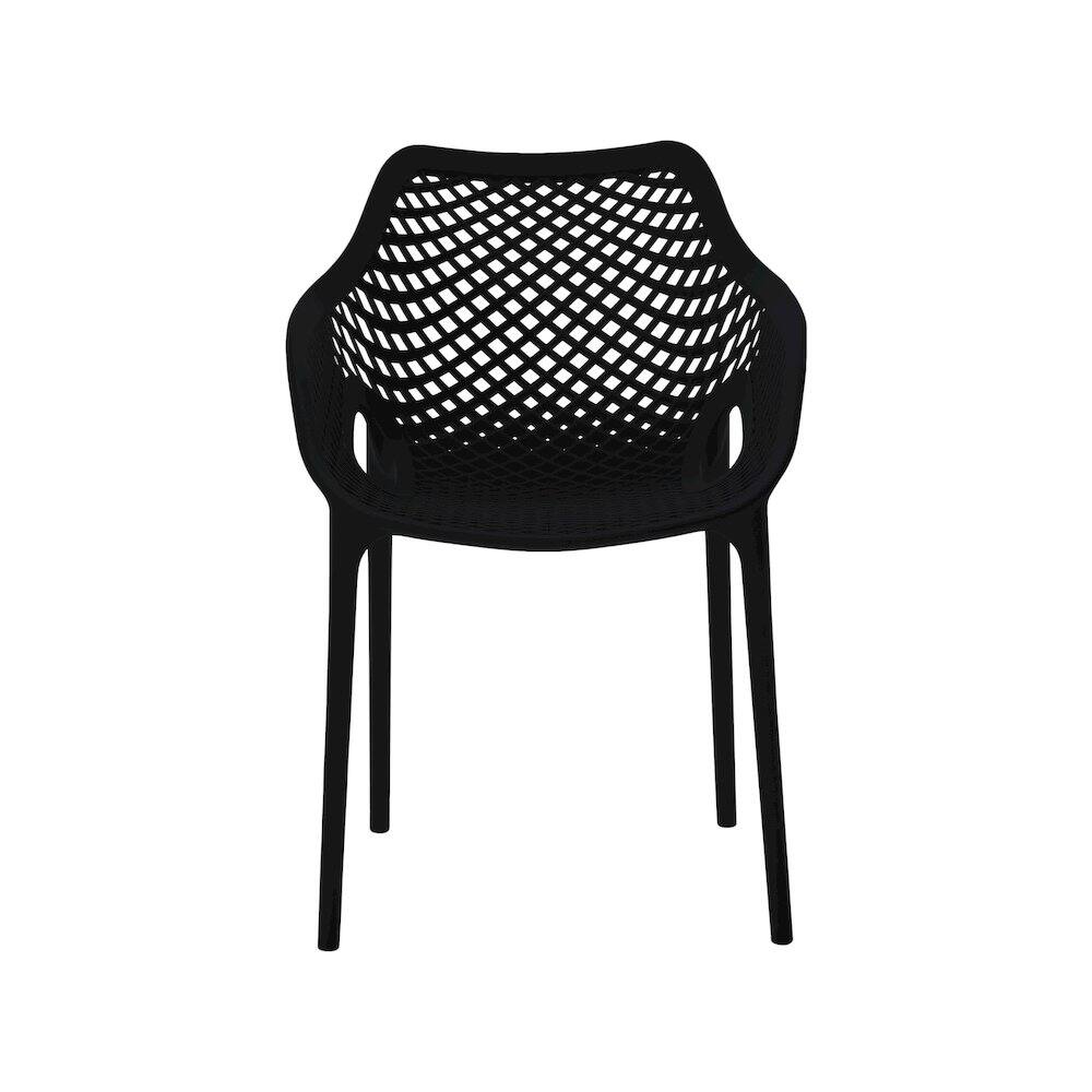 Back. Meridian Furniture - Mykonos Black Outdoor Patio Dining Chair, Set of 4 - Black.
