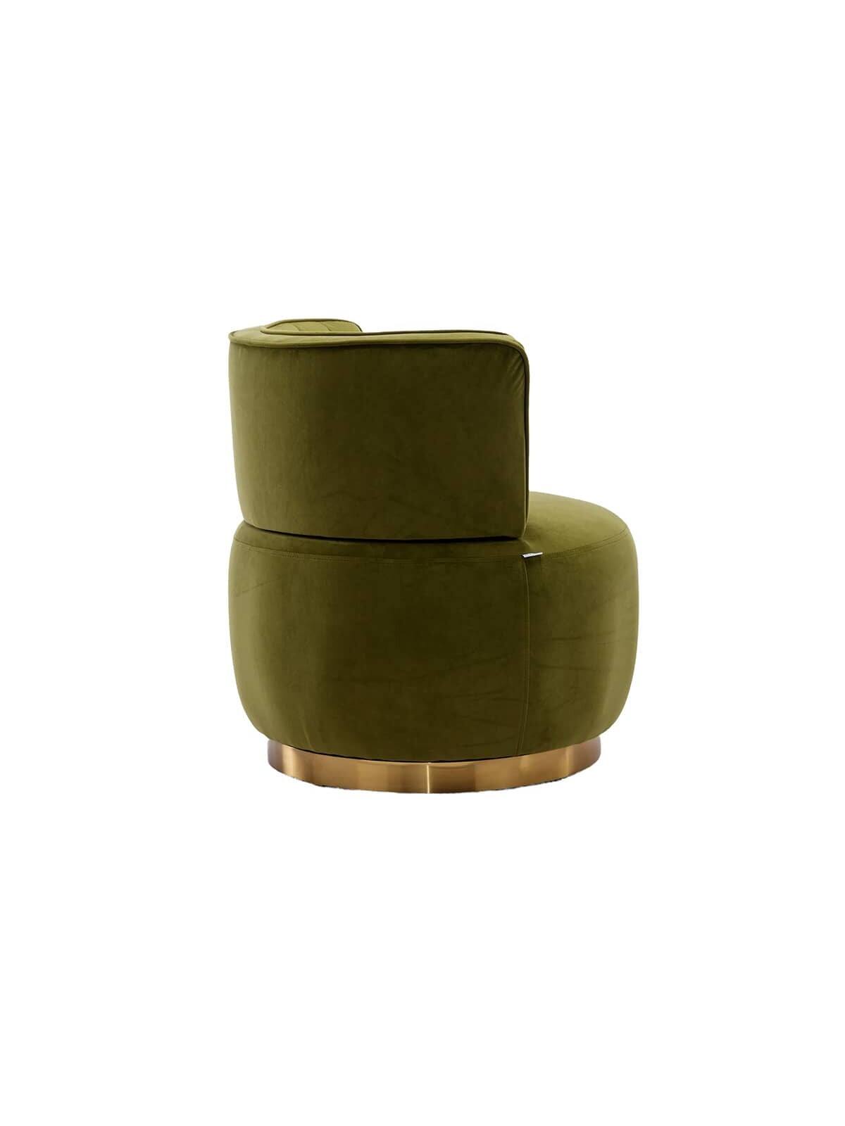 Alt View 4. Trinkets Crazed - Velvet Swivel Accent Barrel Chair, Mid Century Modern Arm Chair 360° Swivel Club Chairs - Olive.