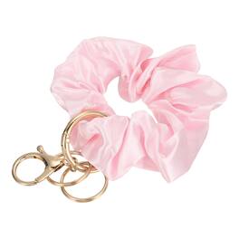 Unique Bargains - Round Scrunchie Keychain Wristlet, Stretchy Removable Lanyard Bracelet Key Chain, Cute Elastic Wrist Holder for Women - Dark Pink