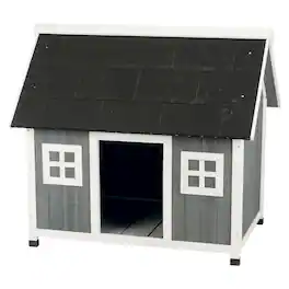TRIXIE - Natura Barn Style Dog House - Gray/White