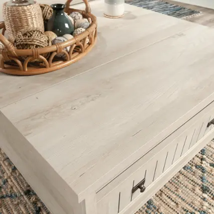 Angle. Sauder - Costa Lift Top Coffee Table - White.