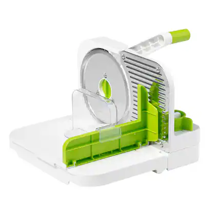 Front. Starfrit - Deli Slicer 6.5" Stainless Steel Blade - White/Green.
