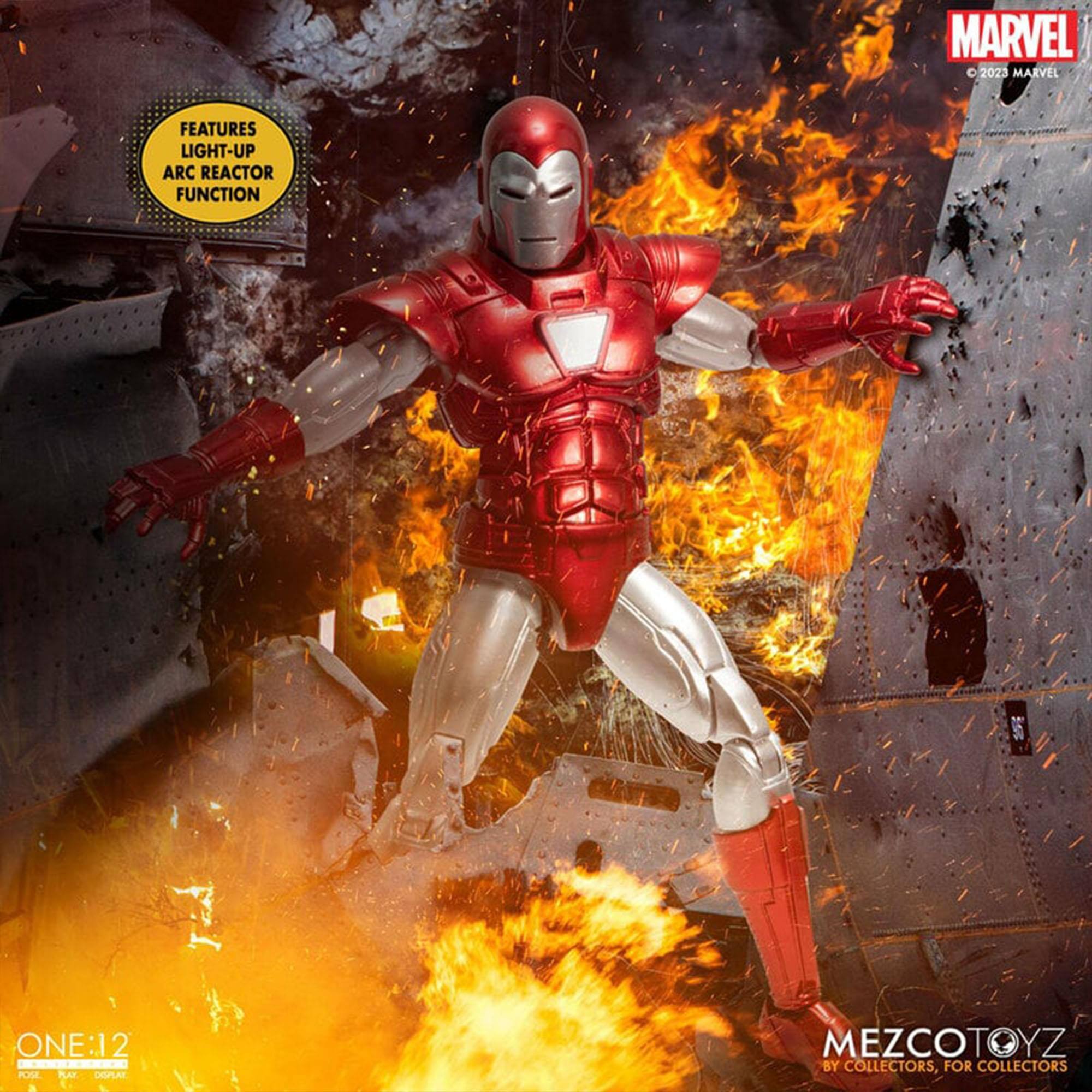 MARVEL 2023  
MARVEL FEATURES LIGHT-UP ARC REACTOR FUNCTION  
ONE:12  
MEZCOTOYZ BY COLLECTORS, FOR COLLECTORS