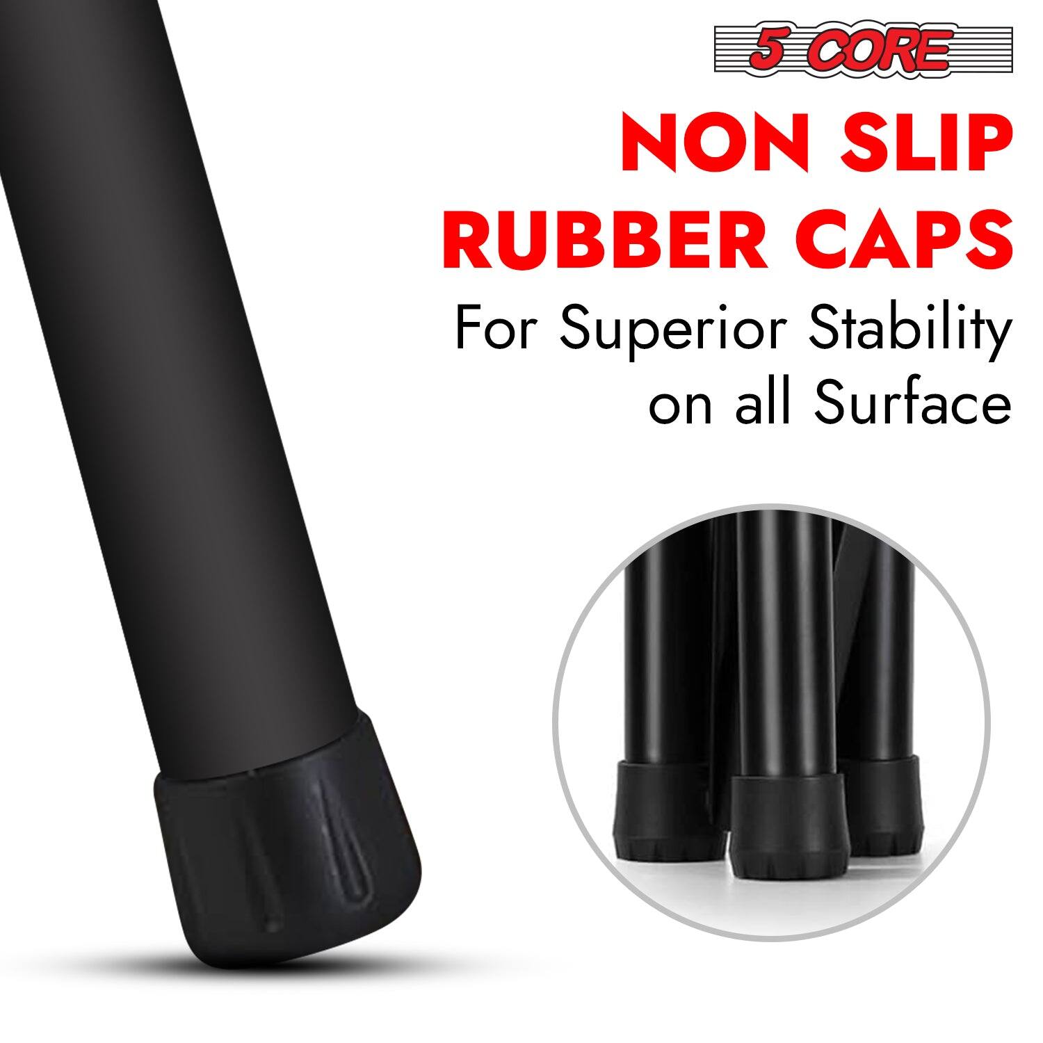 5 CORE NON SLIP RUBBER CAPS for Superior Stability on all Surfaces