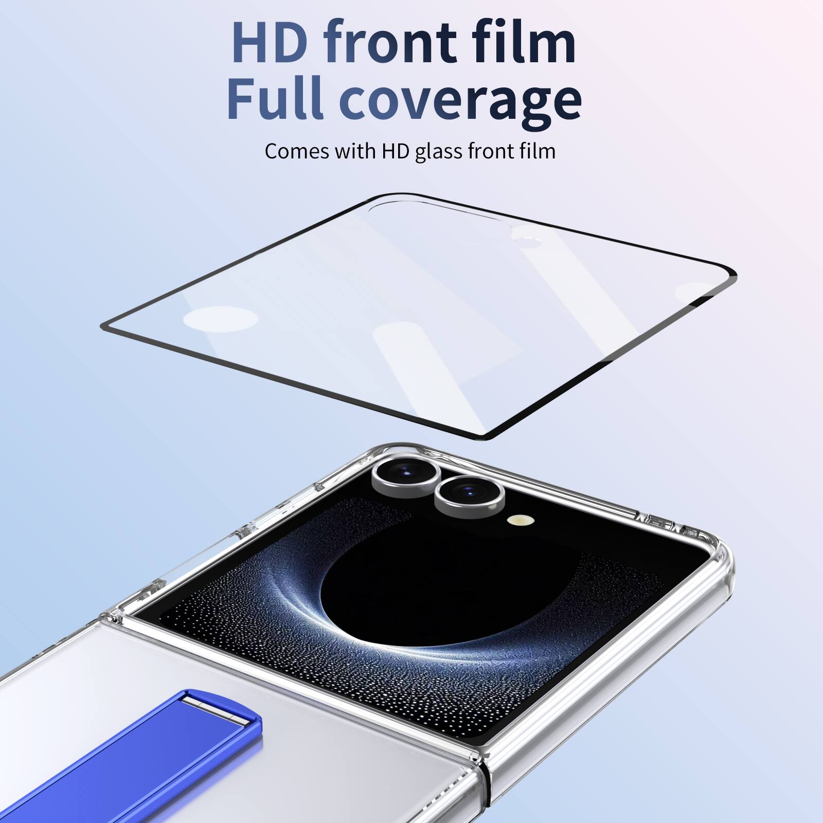 HD front film  
Full coverage  
Comes with HD glass front film