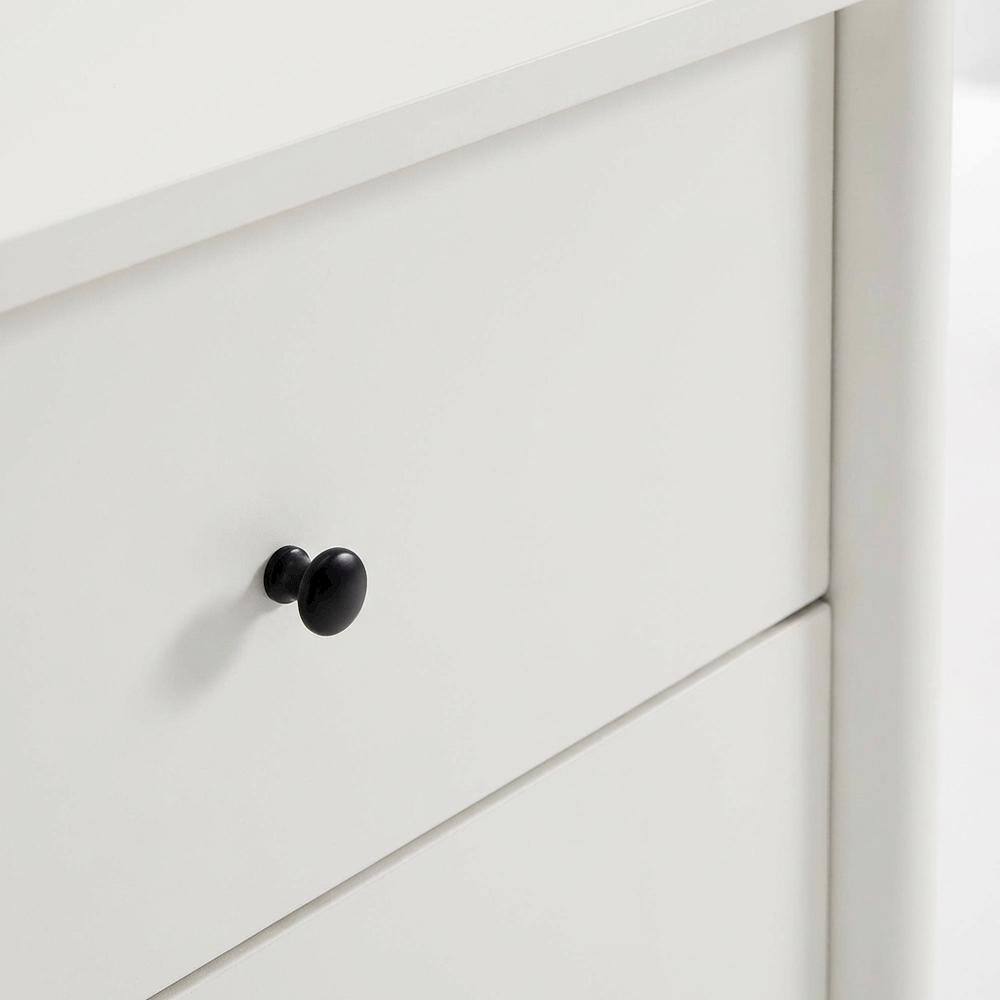 Back. FurniFact - Bedside Nightstand with 2 Drawers in Elegant Finish - White.