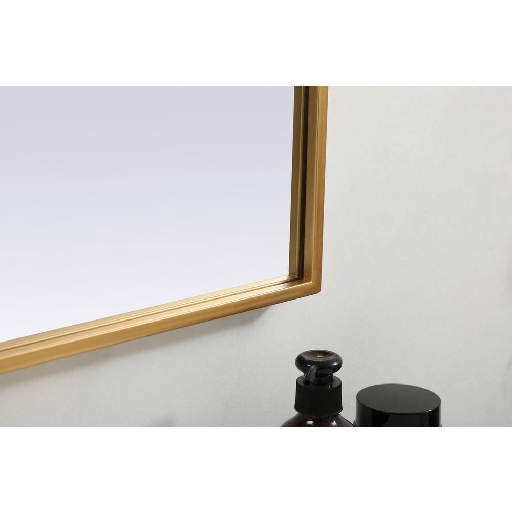 Alt View 3. Elegant Decor - Metal Frame Arch Mirror 36x30 Inch in Brass - Brass.