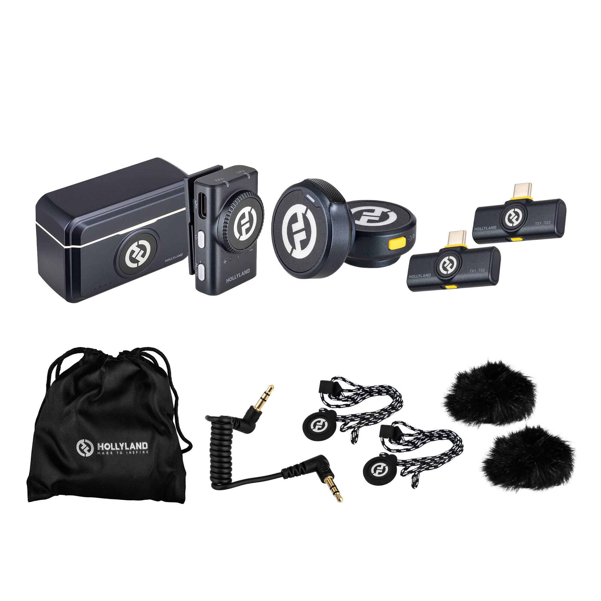 HOLLYLAND Lark M2 Wireless Lavalier Microphone with Lightning/USB