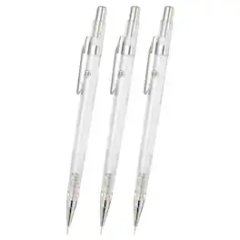 Unique Bargains - 3pcs Mech Pencil 0.3mm, Lead Holder Fine Point Plastic w/ Eraser for Drawing, Sketching, Woodworking - White