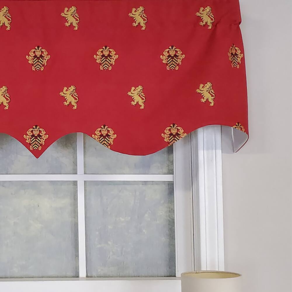 Left. RLF Home - RLF Home Modern Design Classic Medieval Regal Valance  50" x 17" Vermillion Red - Vermillion Red.