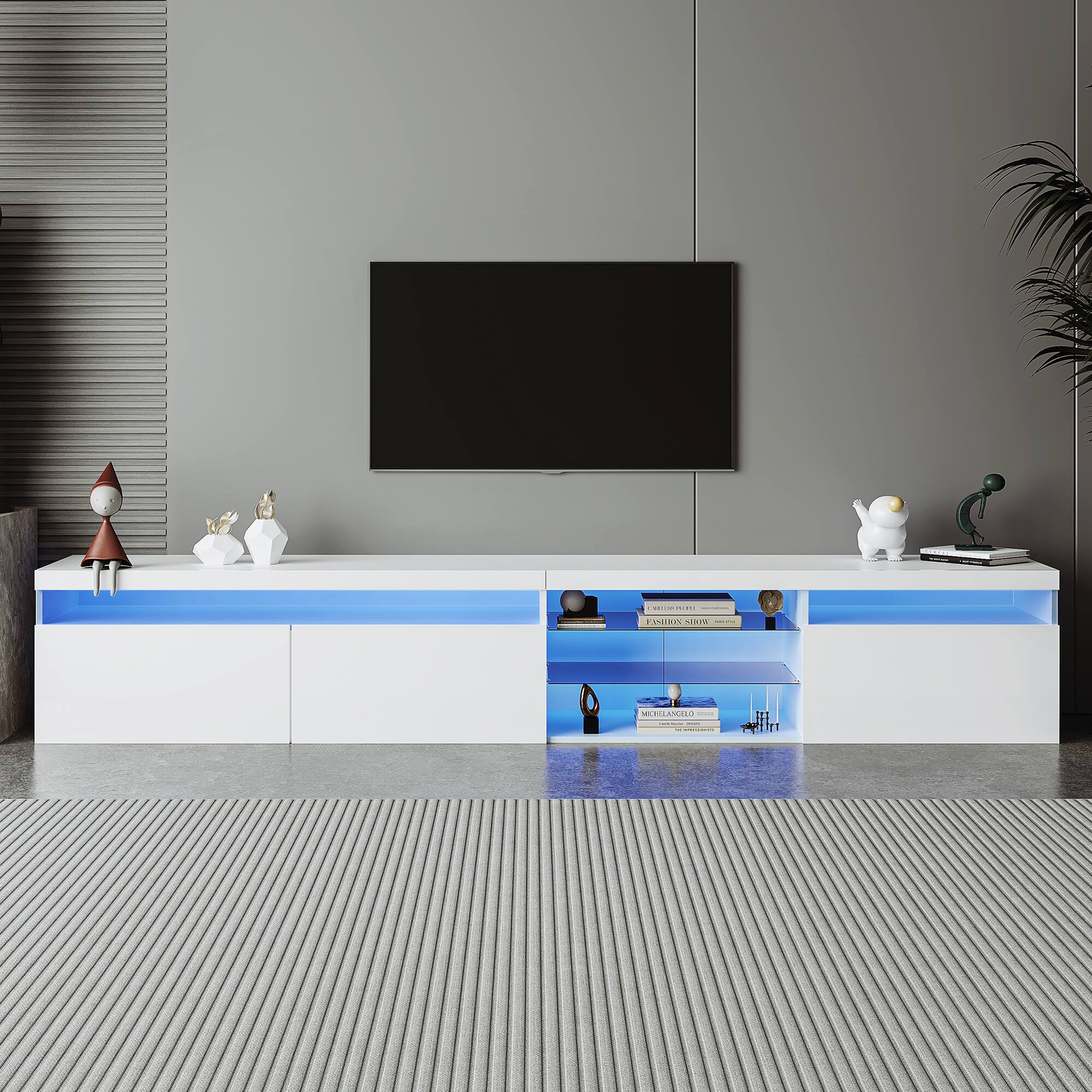 Bestier Modern TV Stand with LED for TVs Up to 105"