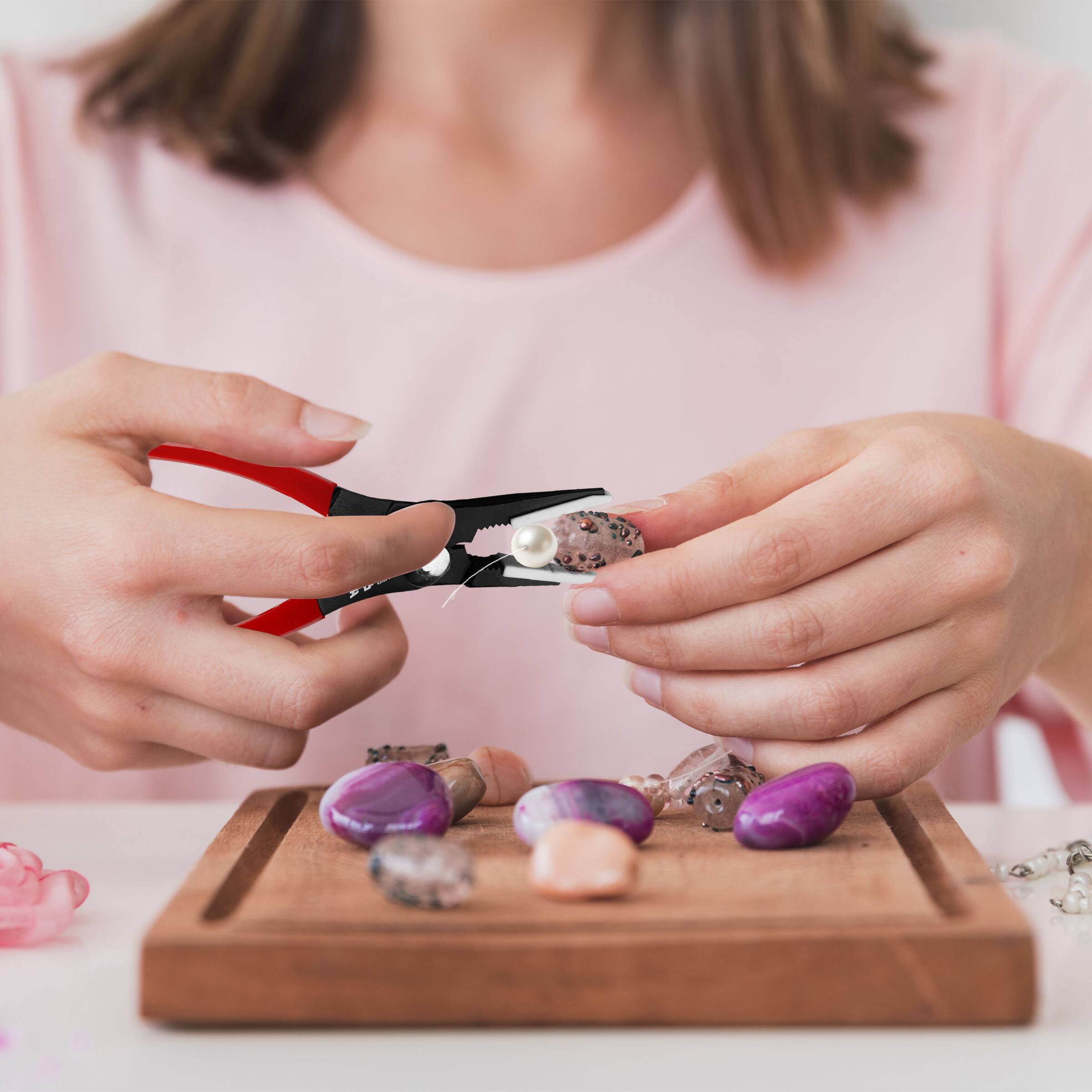 Alt View 8. Kings County Tools - 8” Needle Nose Pliers Soft Jaw Pliers for Jewelry Making, Crafts, Electronics Repair, and Soft Grip Hand Tools.