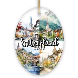 OrnamentallyYou - Picturesque Switzerland Landmarks Ornament Bern Travel Souvenir and Christmas Gift - Multi-colored
