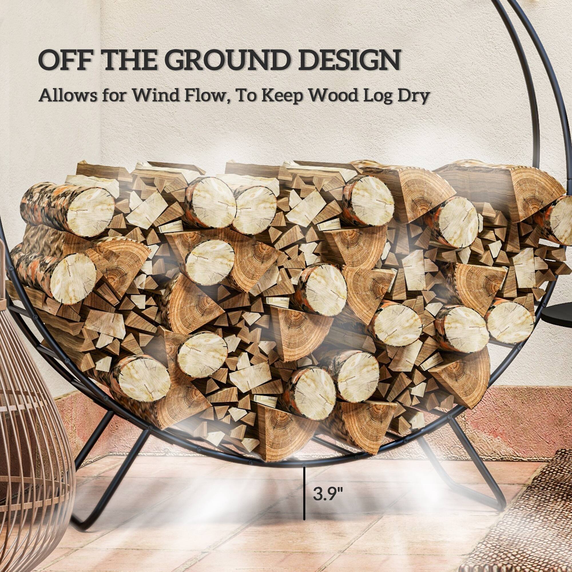 OFF THE GROUND DESIGN
Allows for Wind Flow, To Keep Wood Log Dry
3.9"