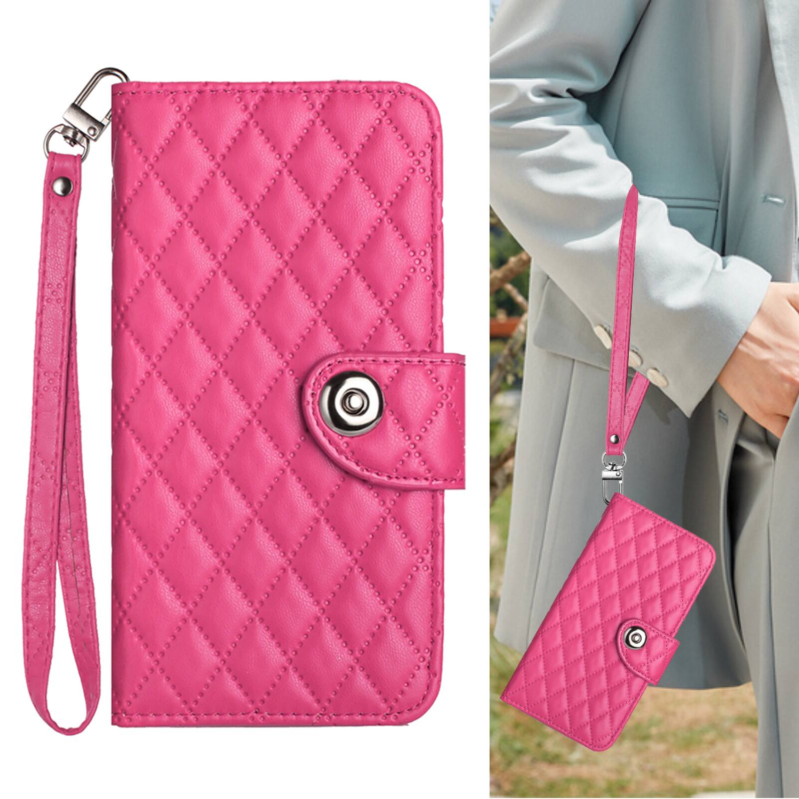 Alt View 1. Dteck - for Samsung Galaxy S26 Ultra PU Leather Wallet Case,7 Card Holder Slots TPU Inner Cover Stand Folio Flip Case+Lanyard - Rose.
