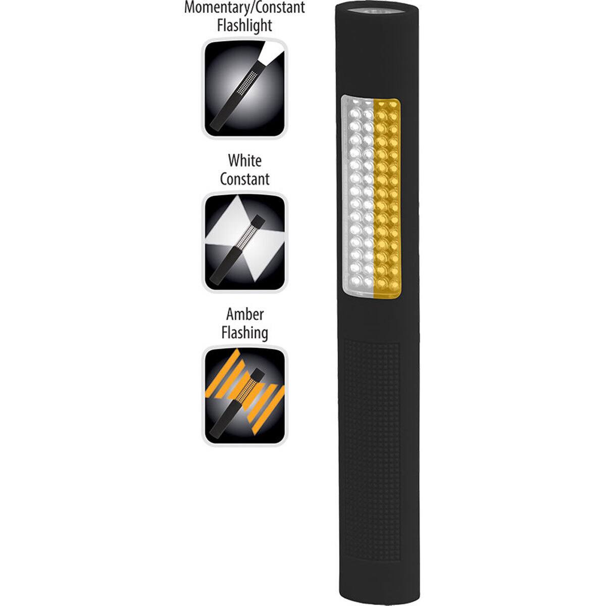 Momentary/Constant Flashlight  
White Constant  
Amber Flashing