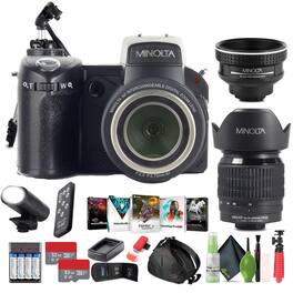 Minolta - MN24Z 33 MP Autofocus / 1080P FHD Camera w/ Lens Kit, 2x microSDHC - Black